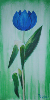 Acrylbilder Tulpe Blau Acrylgemälde