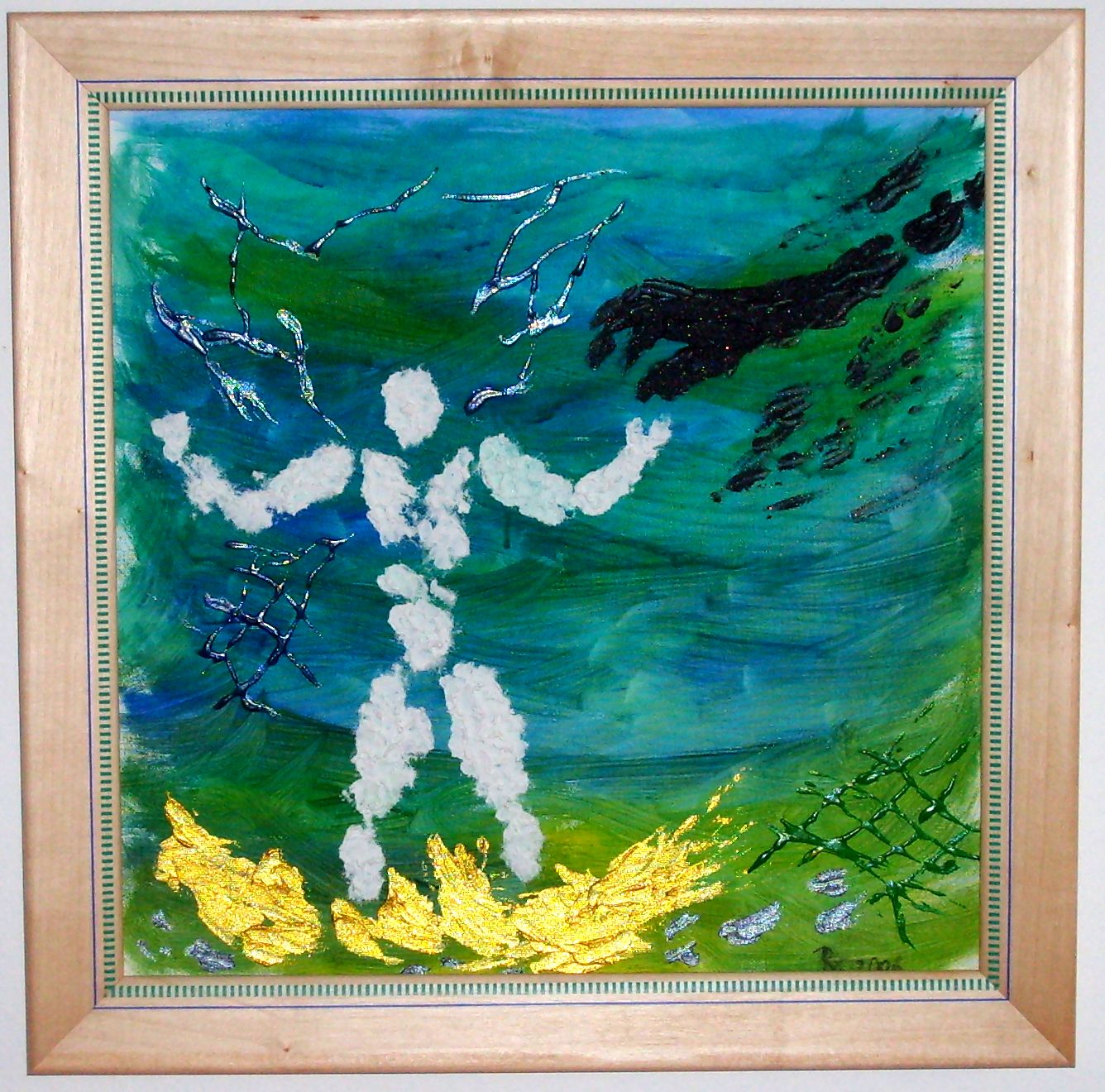 Acrylgemaelde vier Jahreszeiten Fruehling Acryl