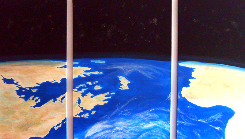 Acrylbilder Tryptichon Earthview Acrylgemaelde