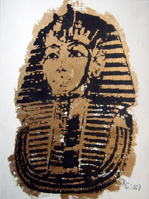 Acrylbilder, Tutanchamun-King Tut, Acrylgemälde